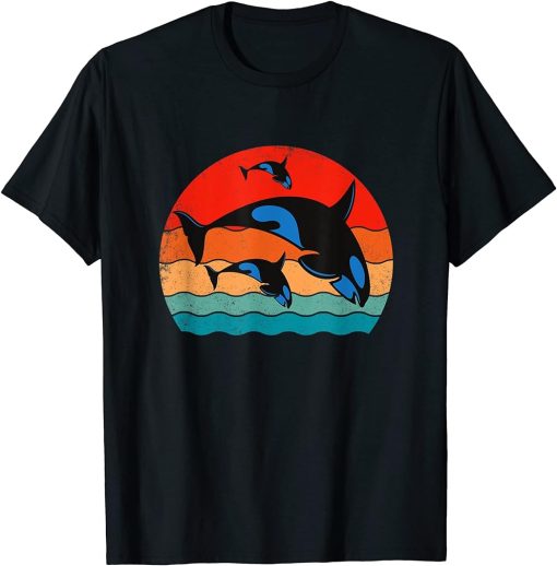 Retro Vintage Whale Orca Squad Orca Squad Whale Sea Animal T-Shirt