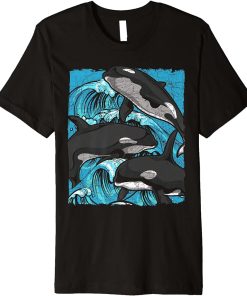 Waves Ocean Animal Killer Whale Animal Lover Orca Premium T-Shirt