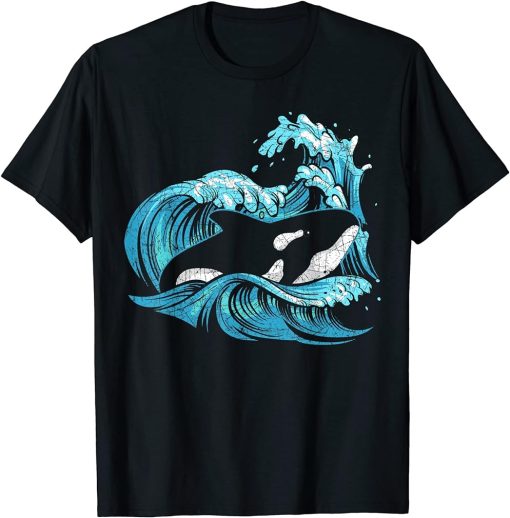 Ocean Animal Killer Whale Lover Waves Orca T-Shirt